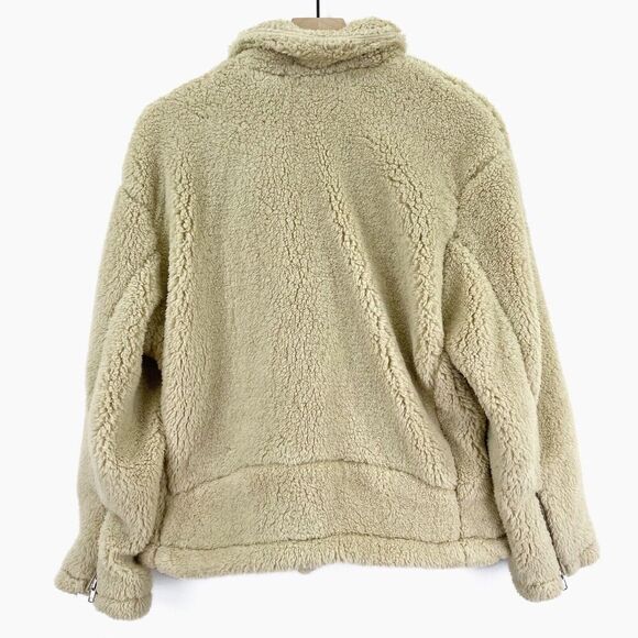 Free People Jacket Womens Medium Brown Faux Fur Oversized Moto Boho Cabincore - Picture 9 of 15